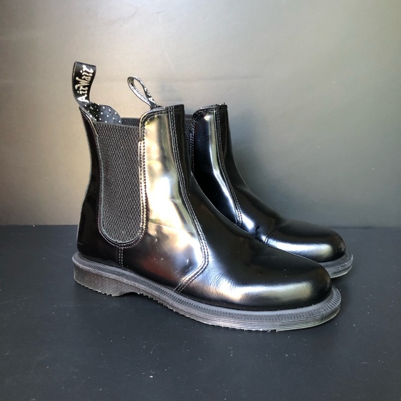 Dr. Martens Shoes - Dr Martens Flora Chelsea Boots Women’s 8 Black Smooth Leather Pull On Ankle Punk